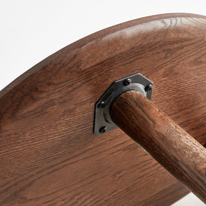 Alder Oval Oak Side Table — Walnut