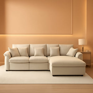 Serene beige modular sectional front view