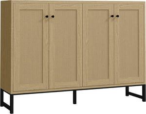 Natural rattan sideboard front view