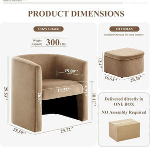 Celia chair and ottoman dimensions
