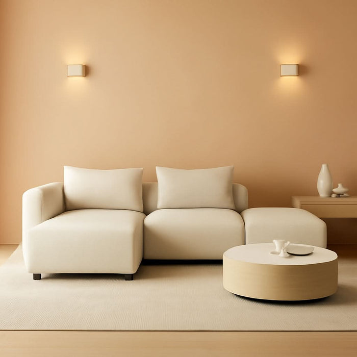 Noelle Cream Corduroy Modular Sectional — styled product overview
