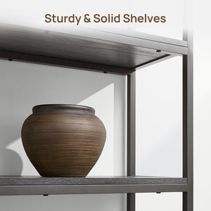 Orson Fluted Bookcase with Storage Cabinet — materials and construction detail