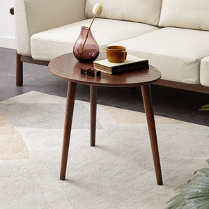 Alder Oval Oak Side Table — Walnut