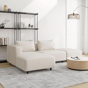 Noelle Cream Corduroy Modular Sectional — design and upholstery detail