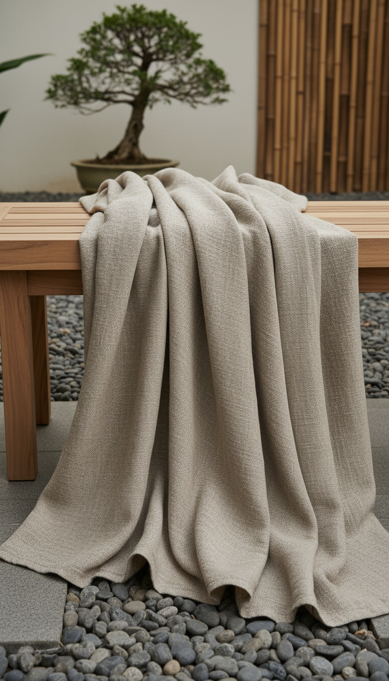 Beige woven throw blanket Casa Nuvé