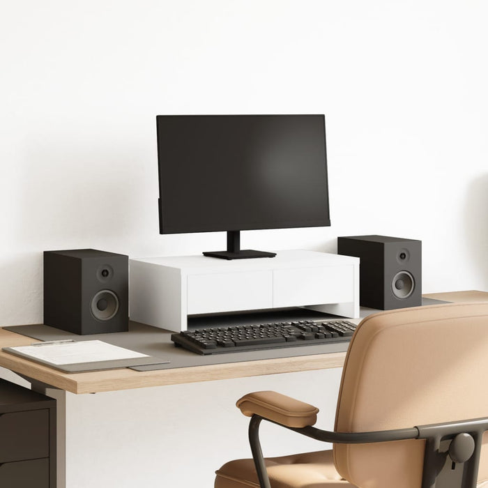 Soporte de monitor de madera con gaveta