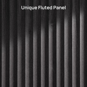 Orson Fluted Bookcase with Storage Cabinet — dimensions and feature view