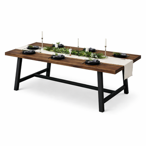 Alden 7-Piece Natural Wood Dining Set — materials and construction detail
