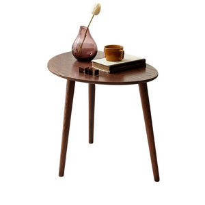 Alder Oval Oak Side Table — Walnut