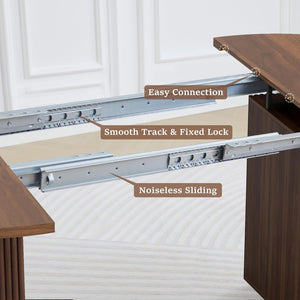 Rowan Walnut Extendable Round Dining Table — materials and construction detail
