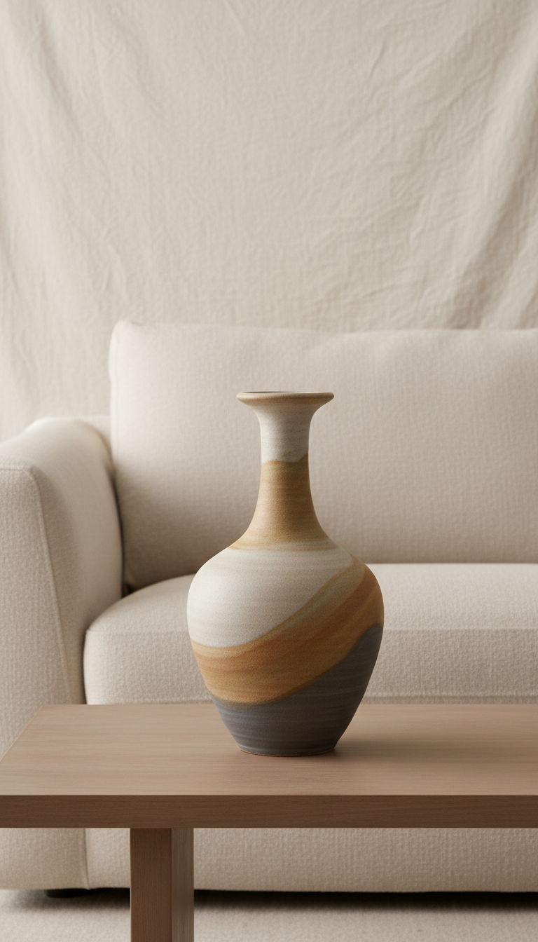 Terracotta Ceramic Flare Neck Vase