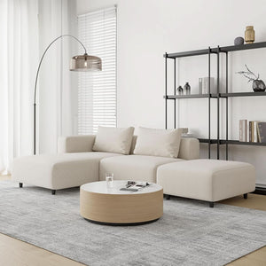 Noelle Cream Corduroy Modular Sectional — materials and construction detail